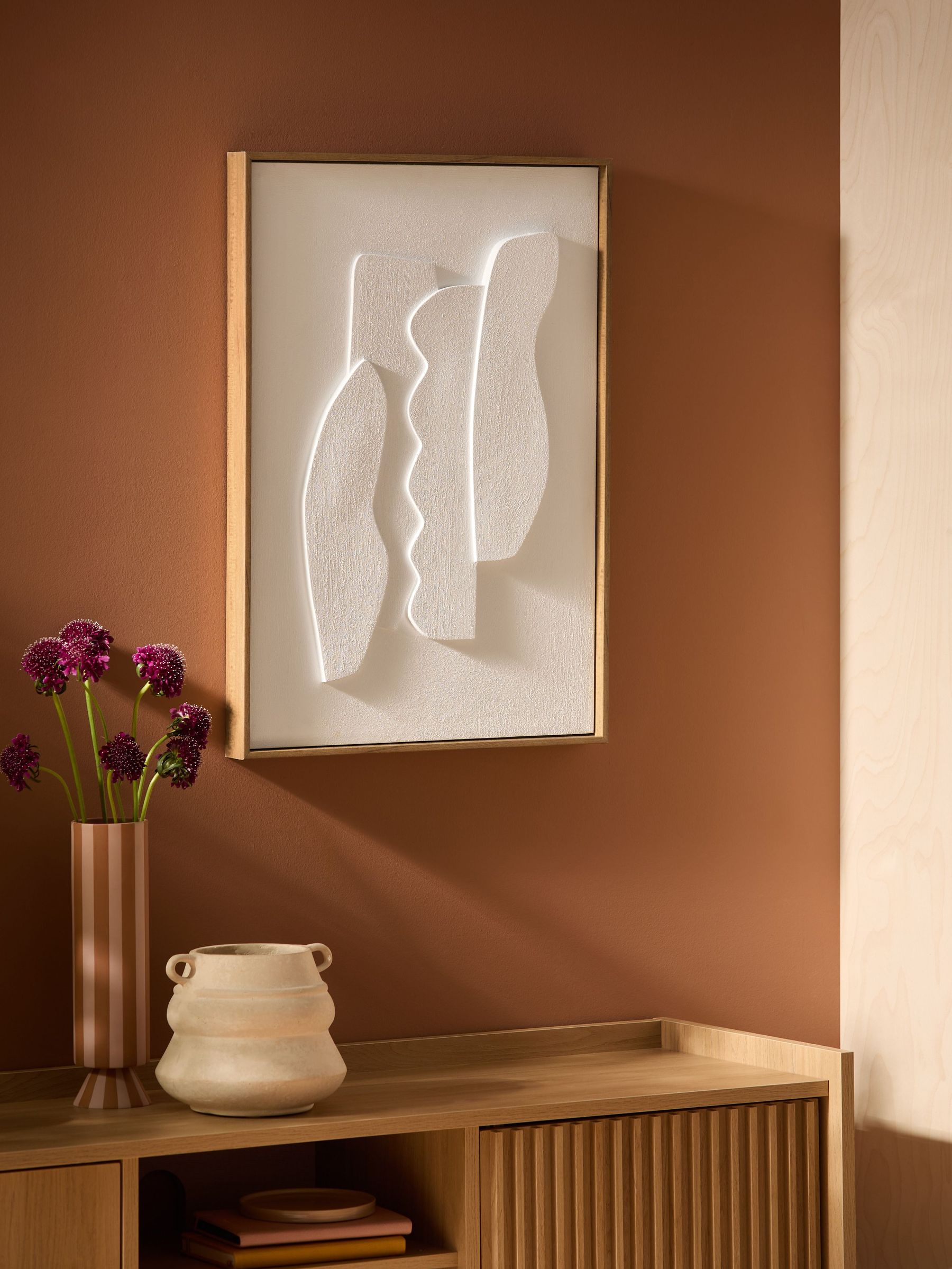 Dixie Sculptural Wall Art In White